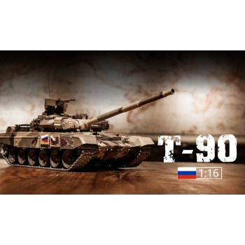 Ferngesteuerter Panzer ASG/IR/Sound/Rauch 1:16 Russland T-90 RTR 2,4Ghz - Heng Long 3938-1U (S)